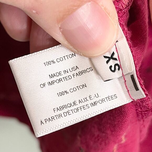 Proenza Schouler Women's Printed Burgundy Crew Neck Long Sleeves Top Size Small - Picture 9 of 10